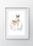 Cumpara ieftin Tablou decorativ Deer, Oyo Kids, 29x24 cm, lemn/MDF, multicolor