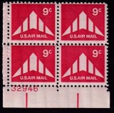 SUA 1971 - Posta Aeriana, 9c, bloc de 4 neuzat