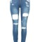 B814-444 Blugi casual, cu talie inalta si taieturi