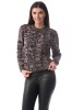 E774-1 Pulover casual cu decolteu rotund si maneci lungi, S/M
