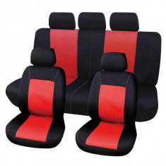 Set huse scaune auto Lisboa Carpoint 9 buc rosu-negru AutoDrive ProParts