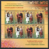 Romania 2018 - LP 2196 b - 45 de ani de relatii cu Thailanda, costume - bloc 4x, Nestampilat