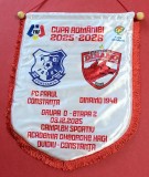Fanion (de protocol) meci fotbal FARUL CONSTANTA - DINAMO Bucuresti (Cupa Romaniei 03.12.2025)-Dimensiuni mari 42X31 cm