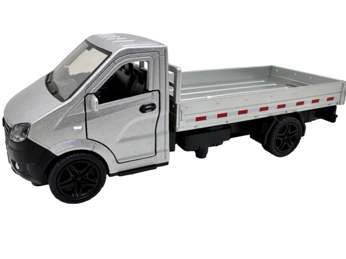 Macheta camioneta gri cu Platforma Model 1:36 Usile se Deschid Pull Back sunet si lumini