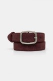Answear Lab curea din piele intoarsa culoarea bordo