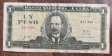 B11 - Bancnota foarte veche - Cuba - 1 peso - 1968