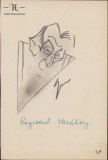 HST 183S Caricatura regizorul Sternberg anii 1930 Geo Dumitrescu semnata