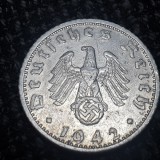 Moneda Germania Nazista 50 Reichspfennig 1942 F Stuttgart