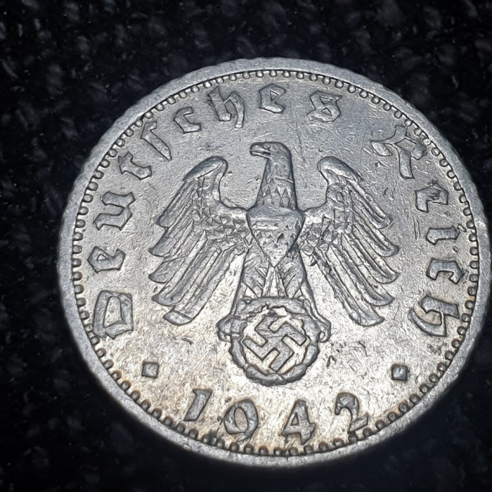 Germania Nazista 50 reichspfennig 1942 F (Stuttgart)