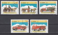 A12 S1 26 - Timbre foarte vechi - Cuba - evolutia masinilor de pompieri - 1998