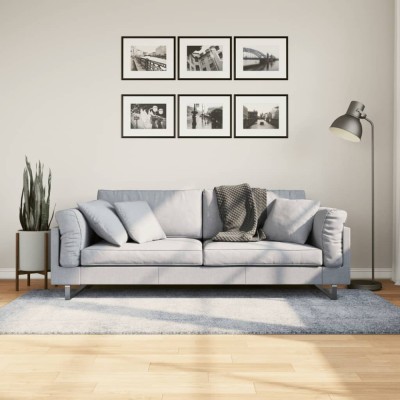 vidaXL Covor pufos &amp;quot;PAMPLONA&amp;quot; fire &amp;icirc;nalte, albastru modern 100x200 cm 375320 foto