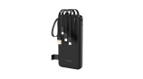 Baterie externă Dudao K11 10000mAh cu cabluri &icirc;ncorporate - Negru