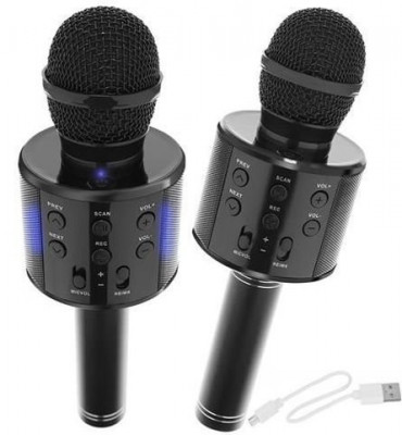 Microfon Karaoke Wireless, Cu Difuzor Incorporat, Port USB, Negru foto