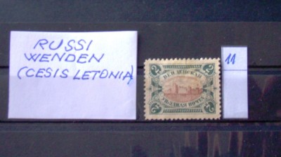 Rusia revolutionara- RUSSI WENDEN (CESIS LETONIA) Timbre rare. foto