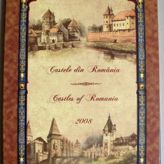 2008 Castele din Romania, mapa filatelica LP 1810 c, FDC folio aur