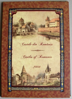 2008 Castele din Romania, mapa filatelica LP 1810 c, FDC folio aur foto