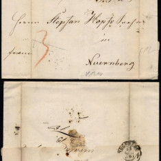 Germany 1867 Stampless Cover + Content Freienwalde Nuernberg DB.318