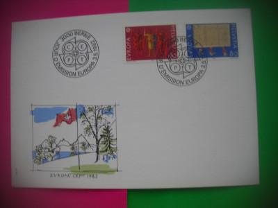 HOPCT PLIC FDC -S 2121 FAPTE ISTORICE - EUROPA CEPT 1982-ELVETIA foto