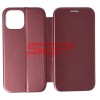 Husa Flip Tip Carte Apple iPhone 13 mini, Piele Ecologica, Protectie 360, Functie Stand, Burgundy / Wine