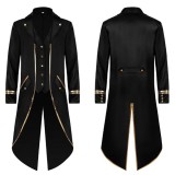 Costum Victorian pentru bărbați, coadă de pește steampunk gotic &ndash; Negru 2XL
