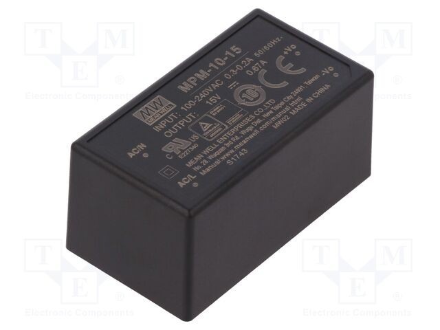 Convertor AC/DC 10W MEAN WELL 15VDC 670mA