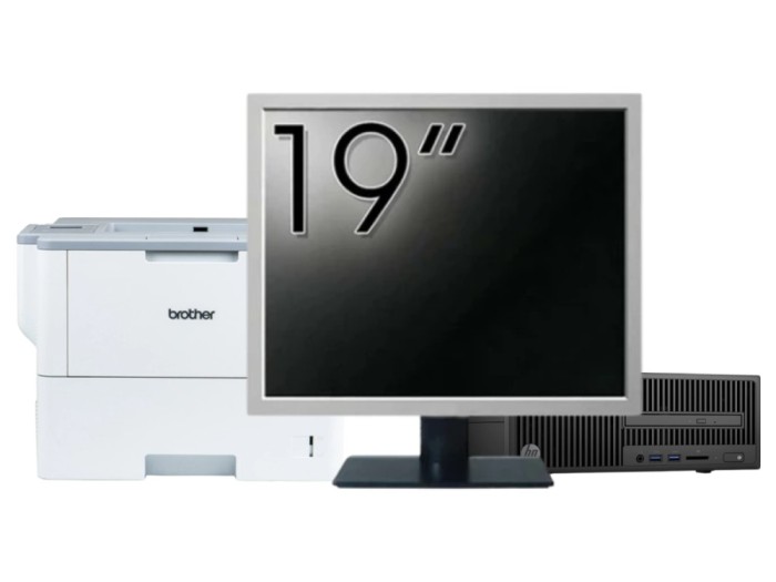 Pachet Calculator Second Hand HP 280 G2 SFF, Intel Core i3-6100 3.70GHz, 8GB DDR4, 500GB HDD, DVD-ROM + Monitor 19&amp;quot; &amp; Imprimanta Brother HL-L6300