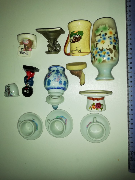 LOT MINIATURI DECOR PORTELAN / METAL