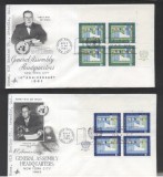 UN New York 1963 NY Meetings Mi.134-135 x 4 FDC UN.144