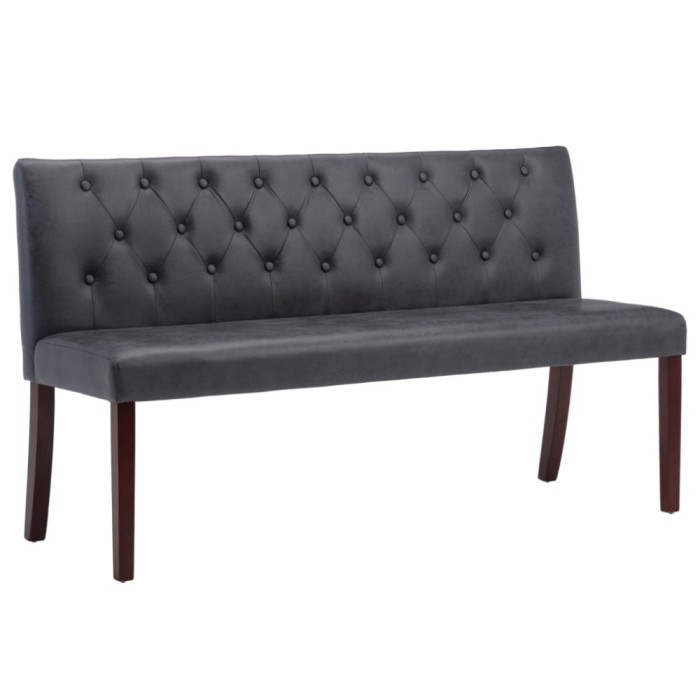 Banca, gri, 148,5 cm, velur ecologic