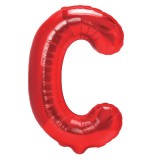 Balon folie metalizata litera c, flippy, 40 cm, umflati cu heliu sau aer, ambalaj individual, pai inclus, rosu