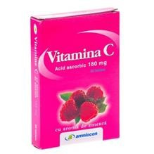 Vitamina C 180mg Zmeura Amniocen 20tbl Cod: amni00024 foto