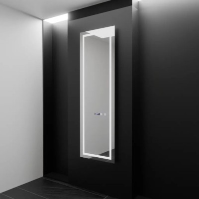 Oglinda LED Rectangulara, 45x140cm, Giulia Senzor Radar Marcello, Sistem Dezaburire, Ceas &amp;amp; Termometru, Dimabila, Dressing Couture ModernLight Concept foto