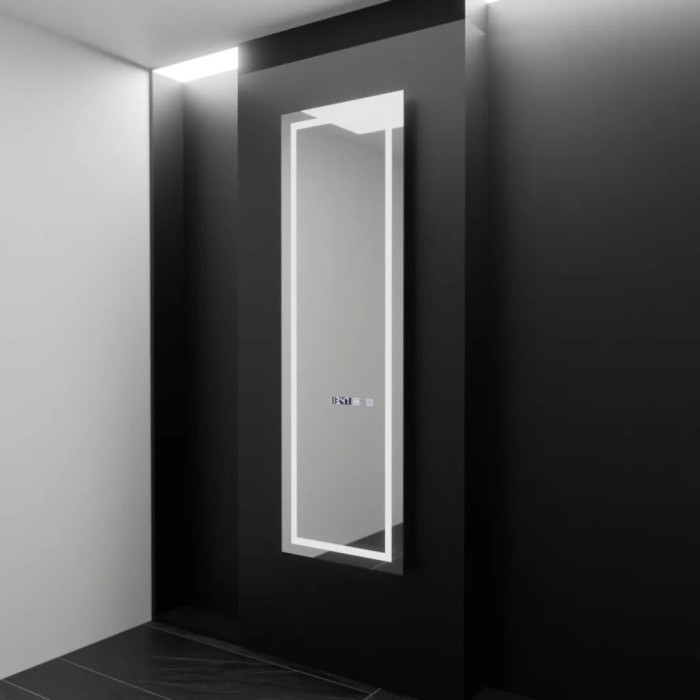 Oglinda LED Rectangulara, 45x140cm, Giulia Senzor Radar Marcello, Sistem Dezaburire, Ceas &amp; Termometru, Dimabila, Dressing Couture ModernLight Concept