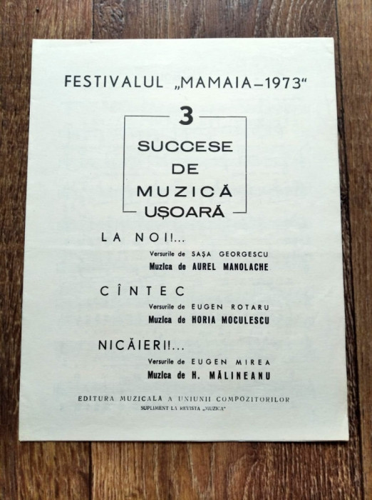 DD- Festivalul Mamaia 1973, 3 Succese de Muzica Usoara