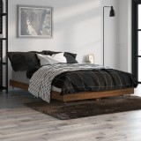 VidaXL Cadru pat fără saltea stejar maro 120x190 cm, lemn prelucrat