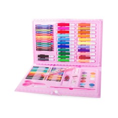 Set pictura si desen pentru copii, 86 piese, Dimensiuni 34x23x4 cm, Cutie, Roz