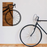 Decoratiune de perete, Bisiklet, lemn/metal, 45 x 58 cm, negru/maro, Enzo