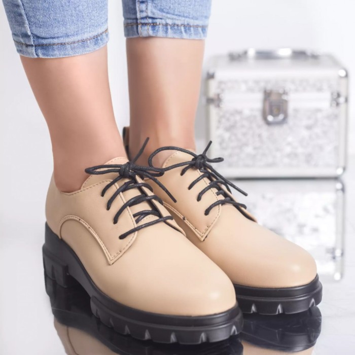 Pantofi casual katy apricot piele ecologica, 37