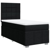Cumpara ieftin Pat box spring cu saltea, negru, 80x200 cm, textil