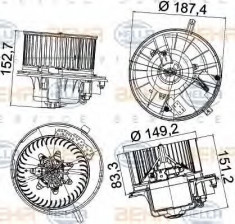 Ventilator, habitaclu SEAT ALTEA XL (5P5, 5P8) (2006 - 2016) HELLA 8EW 351 043-221 foto