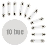 Bec Auto SV8.5 11x39mm 12V 10W Carguard - Set 10 Bucati, Lumini Auto Sofit