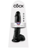 Dildo cu testicule King Cock negru 25.4cm