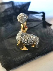 Brosa -FOCA MARTISOR/placata cu AUR 18K si Swarovski