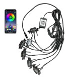 Lumini LED RGB Auto Interior, Multicolor, Control App Telefon, 12V, 6 Lampi, Jocuri Lumini, Iluminare Continua ALM