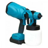 Cumpara ieftin Pistol de vopsit/tencuit, QttvbTna, PVC, Reglabil, 600W, 3 modele de pulverizare, fara fir, 800ml, 2000mAh, Negru/Albastru
