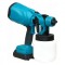 Pistol de vopsit/tencuit, QttvbTna, PVC, Reglabil, 600W, 3 modele de pulverizare, fara fir, 800ml, 2000mAh, Negru/Albastru