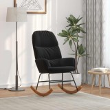 Scaun Balansoar VidaXL Negru Catifea, 70x79x105 cm, Confortabil, Relaxare, Suport Lombar, Design Modern, Living/Birou, Max 110 kg