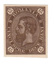 ROMANIA 1890 CAROL I CIFRA IN 4 COLTURI ESEU PROBA DE CULOARE 15 BANI MNH foto
