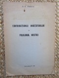 CONTRIBUTIUNILE INVATATORILOR IN FOLKLORUL NOSTRU de D. A. VASILIU 1938