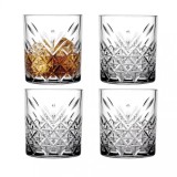 Set 4 Pahare Whisky si bauturi, 340ml, 8.5x9.5 cm,